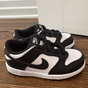 Nike Kids Black and White Dunk Low Sneakers